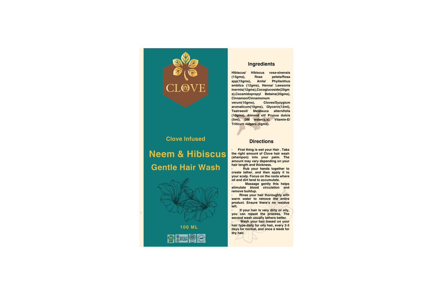 Clove Infused Neem & Hibiscus Gentle Hair wash | 100ml