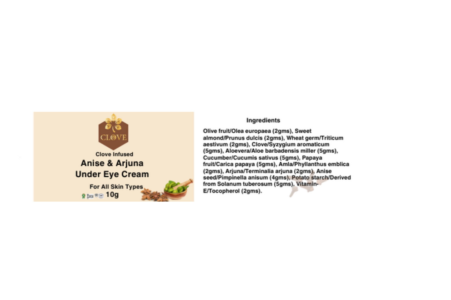 Clove Infused Anise & Arjuna Under Eye Cream | 10g