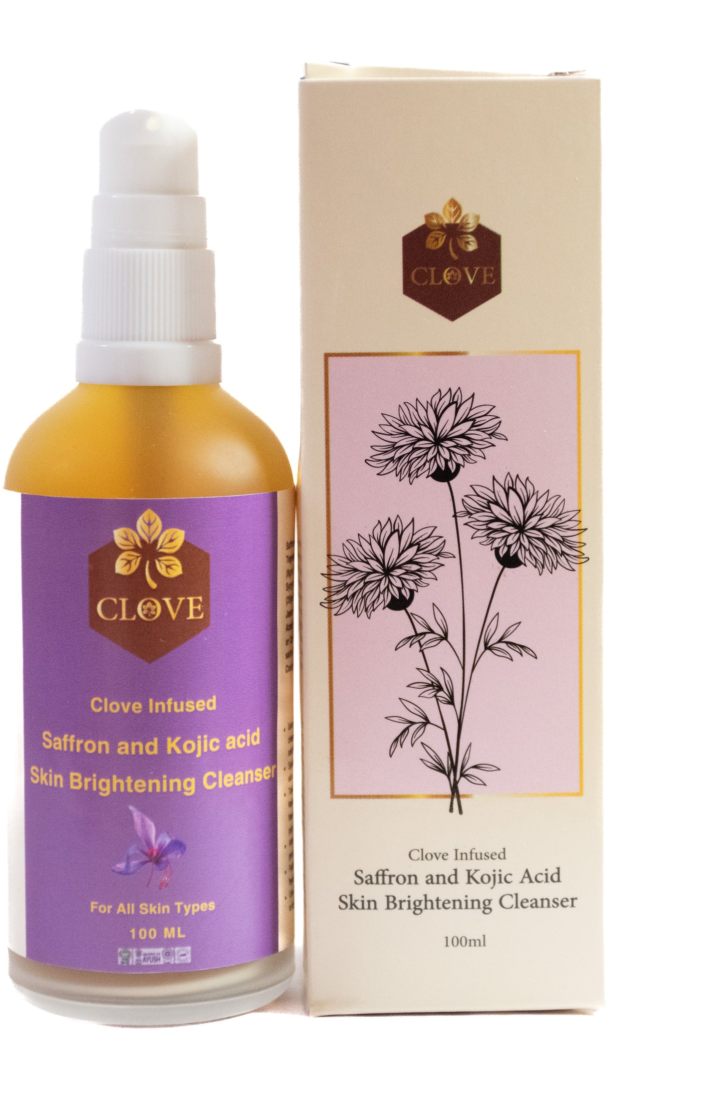 Clove Infused Saffron & Kojic Acid Skin Brightening Cleanser | 100ml
