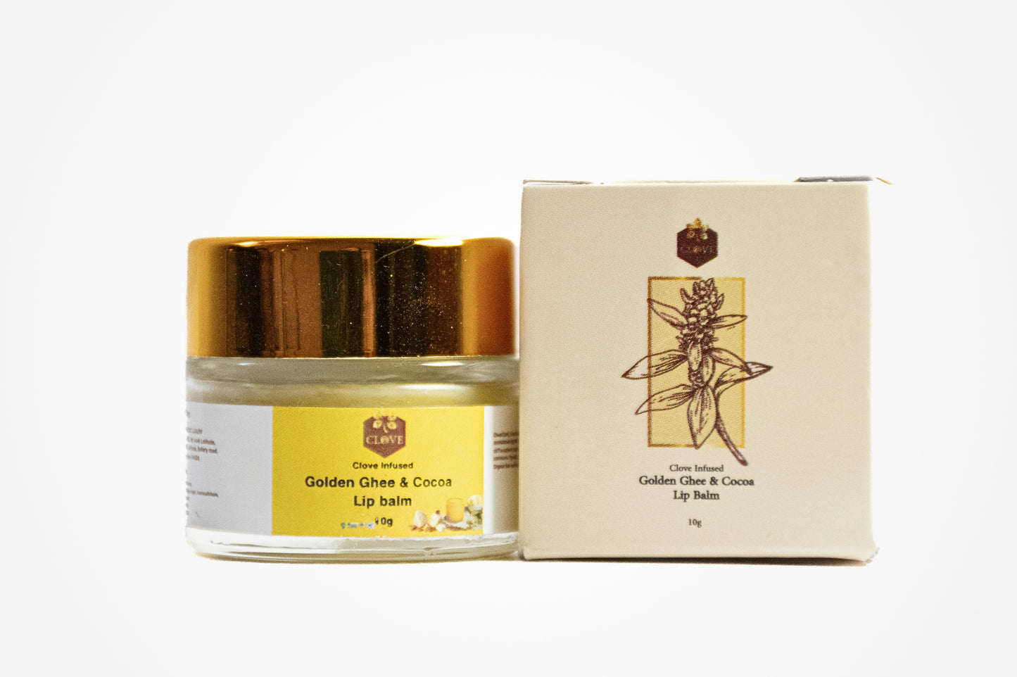 Clove Infused Golden Ghee & Cocoa Lip Balm | 10g